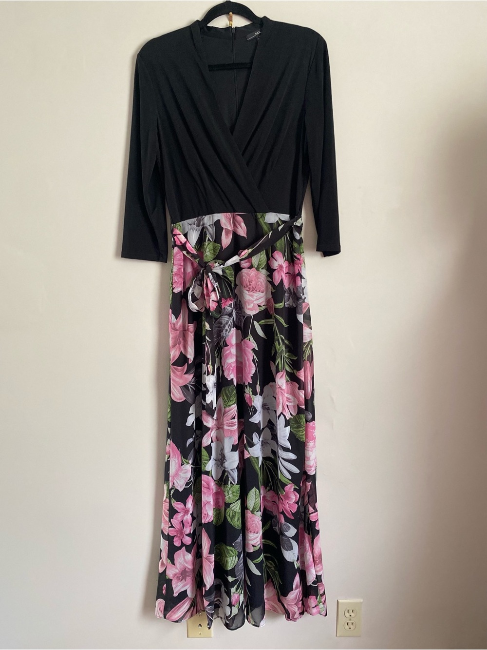 R&K Maxi Dress 8 Flowy Sheer Tropical Elegant Wedding Church Boho Cottage Classy